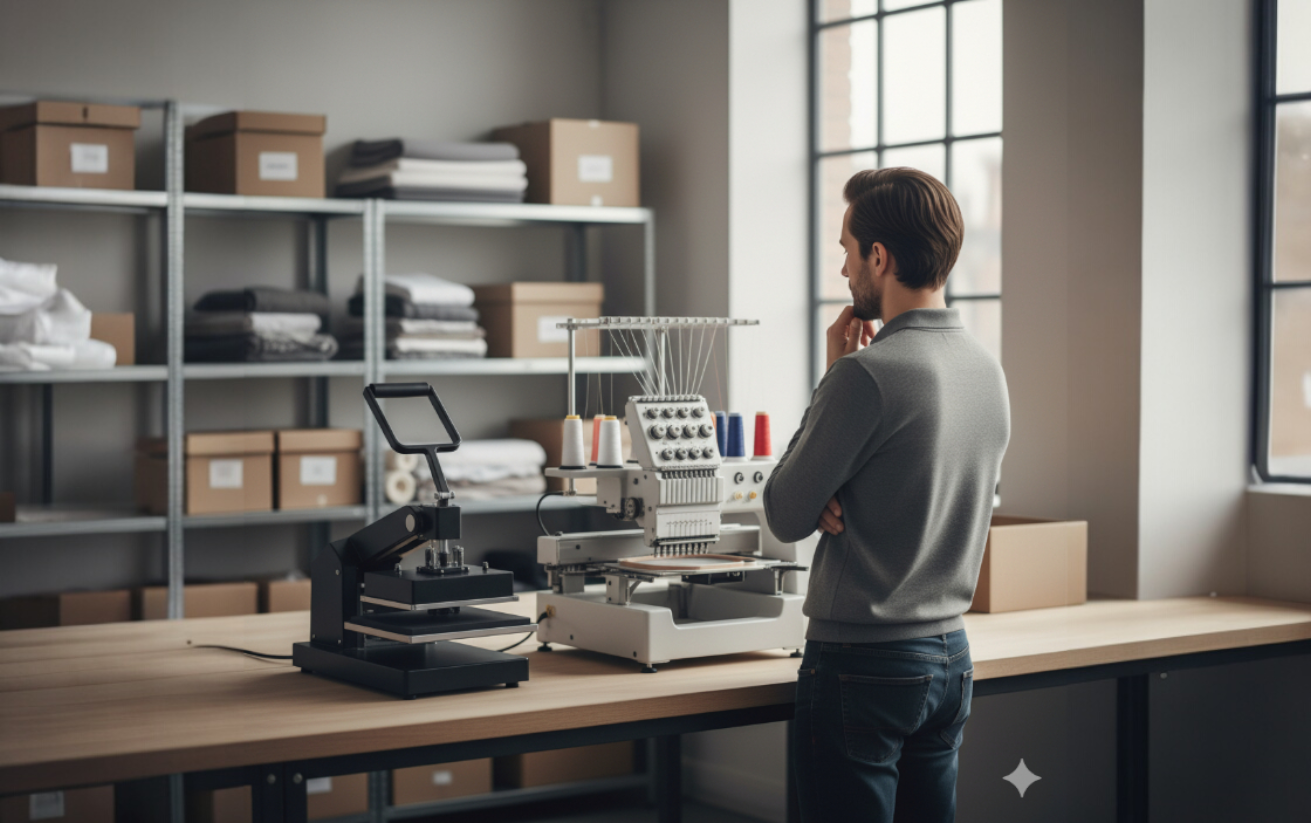 Image d'une personne devant un choix difficile entre deux machines