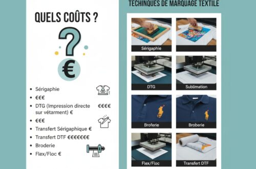 marquage textile comparatif des coûts – comparaison 2025 des prix DTF, DTG, broderie, flex et sérigraphie